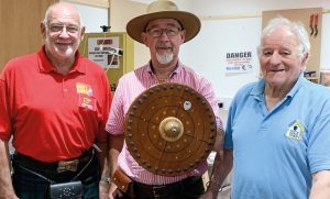 The 3 Shedders who created the SMSA Targe Shed of the Year Trophy.